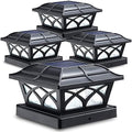 SIEDiNLAR Solar Post Cap Lights Outdoor Glass 2 Color Modes Black (4 Pack) by Siedinlar
