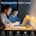 Shenmoyl Set of 2 Cordless Touch Table Lamp with 5200mAh Battery - 3 Adjustable Color Temperatures & Dimmable, Rechargeable Lamp for Bedsides, Living Room, Entryway, Bookshelves (Amber Rose) - Image 2