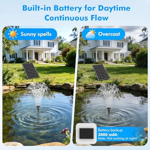Biling 6.5W Solar Pond Filter 80 GPH with Battery Backup Outdoor - Image 4