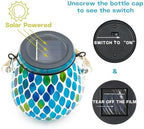 2 Pack Mosaic Blue & Red Solar Lanterns, Outdoor Glass Hanging Lights, Waterproof, Solar Table Lamps, Christmas Gifts for Women Mom Grandma, Night Lights, Decoration for Garden, Patio, Outdoor Decor - Image 6