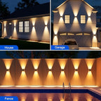 12 Pack Warm White Solar Power Fence Wall Light Outside Up and Down - Image 6