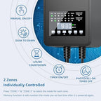 SUNVIE 300W Low Voltage Landscape Transformer with 2 Independent Control Output Landscape Lighting Transformer with Timer and Photocell Sensor 120V AC to 12/14V AC Weatherproof Low Voltage Transformer - Image 2