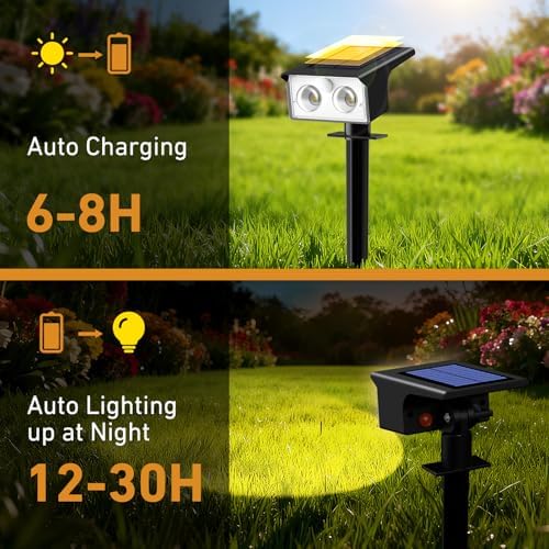 btfarm 4 Pack Solar Lights Outdoor Waterproof, Motion Sensor Outdoor Lights - Image 5