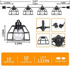 Vigdur Lantern String Lights, 10 G40 Bulbs Patio String Lights, 11FT - Image 2