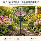 Solar Fountain for Bird Bath Outside, Water Fountain with Stake Stand to Attract Birds for Garden, Patio & Yard - Image 4