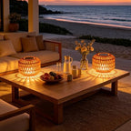 2 Pack Solar Hanging Lanterns Outdoor Waterproof, Solar Rattan Chandelier Outdoor with 7.75in Boho Lantern, Hanging Pendant Lights for Outside Tree, Patio Decor for Garden Gazebo Porch Backyard Gifts - Image 7