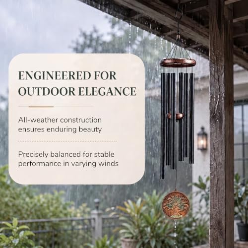 Tree of Life Wind Chimes for Outside Deep Tone, Gift for Women Mom - Image 5