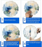 Abstract Graffiti Wind Spinners Outdoor Blue Beige Oil Painting Theme 3D Stainless Steel Wind Spinner for Yard Kinetic Sculpture Hanging Spinning Ornament for Garden Patio Porch 12 Inch - Image 7