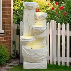 41.34" Outdoor Water Fountain LED Waterfall Water Feature for Garden Patio by Desgmomy