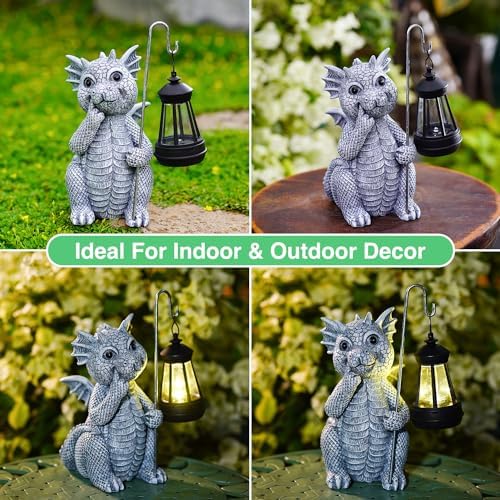 Goodeco Dragon Garden Statue Outdoor with Solar Lantern - Image 7