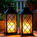 2 Pack 14'' Large Tempered Glass Solar Lanterns Outdoor Waterproof by Dekofun