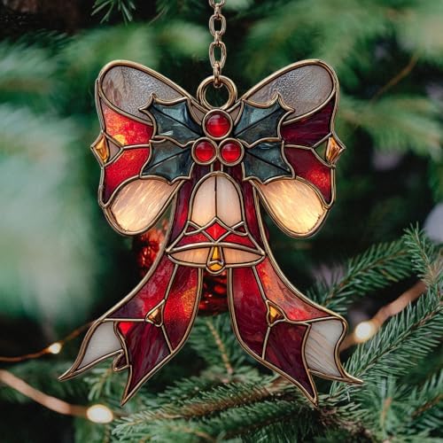 Winter Scarf Knot Mistletoe Acrylic Suncatcher - Image 4