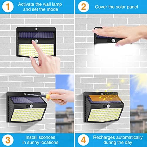 Peasur 10 Pack Solar Motion Sensor Lights Outdoor Waterproof with 3 Modes - Image 6