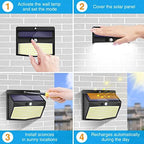 Peasur 10 Pack Solar Motion Sensor Lights Outdoor Waterproof with 3 Modes - Image 6