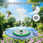 Solar Fountain UFO Style, 2026 Upgrade 5W Glass Solar Panel Bird Bath Fountain with LED Lights, 4000mAh Backup Battery, 7 Nozzles for for Garden, Pond, Pool, Patio Outdoor Water Feature - Image 4