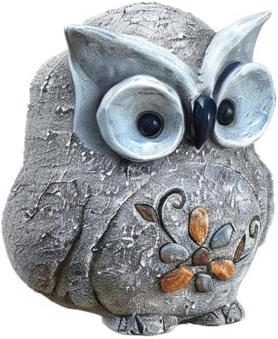 Roman 7.75" H Pebble Owl Statue Pudgy Pals, Garden Decor, Garden Gift - Image 3
