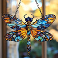 Tiffany Effect Dragonfly Acrylic Suncatcher by AVAGAN
