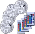 RGB Submersible Led Lights Battery Operated Underwater Spot Lights with Remote Outdoor Vase Bowl Pond Garden Party Decoration(1 Controller 4 Lamp) - Image 2