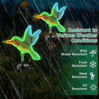 Solar Hummingbird Garden Lights 2 Pack, Colorful Neon Glow LED Solar Stake Lights, Waterproof Outdoor Decorative Landscape Lighting for Yard, Patio, Gifts for Mom - Image 4