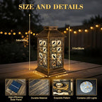 Solar Lantern Outdoor Garden Hanging Lantern Crow Skull Roses Butterflies Birdcage Golden Black Gothic Waterproof Solar Powered Lighting Outside Table Lamp for Patio Deck Yard Camping - Image 2
