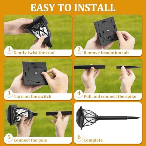 Solar Lights Outdoor Garden, 6 Pack LED Garden Waterproof, Solar Powered Pathway Lights for Yard, Patio, Landscape, Walkway, Path(Cold White) - Image 6