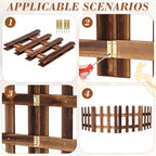 DOITOOL Wooden Picket Fence Garden Border, Decorative Garden Fence Animal Barrier Landscape Fencing Border for Dogs, Flower Bed, Yard and Patio Outdoor Decor (Total Length: 120cm, Height: 30cm) - Image 5