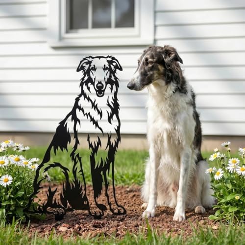 Dog Metal Garden Stake - Weatherproof Dog Silhouette Yard Art, Decorative Outdoor Sign for Lawn & Patio, Heartfelt Gift for Borzoi Lovers(Stand,10") - Image 3