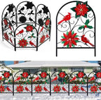 Yaocom 12 Pack Christmas Cardinal Fence, 16.5"H x 11.8"W Metal Garden Decor by Yaocom