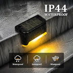 32 Pack Warm White LED Solar Step Lamp Path Stair Outdoor Garden Lights Waterproof Balcony Light Decoration for Patio Stair Fence Light,IP44 Waterproof,800MAH (32, Black) - Image 7