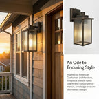 2-Pack 13-Inch Dusk to Dawn Outdoor Light, Black Brush Gold Metal - Image 5