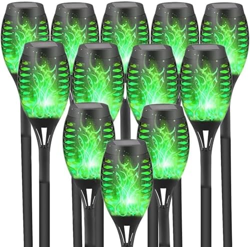 Solar Lights Outdoor, Solar Torch Light with Flickering Flame for Garden Decor, 20.5'' Small Size Solar Powered Garden Lights, Waterproof Flame Torches for Outside Patio Pathway Yard Decorations by Obimeeo