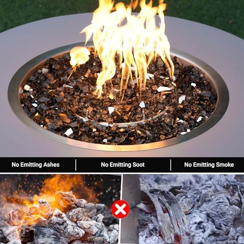 Skyflame 15LB Bronze Fire Glass, 1/2 Inch Reflective Fireplace Glass - Image 3