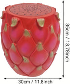 13.4" Dragonfruit Stool Resin Side Table Plant Stand Patio Decor - Image 2