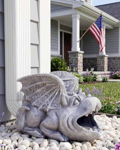 Gothic Gargoyle Sculpture Gutter Downspout Extender,Garden Resin Statue Ornament,Decor Downspout Diverter,Perfect Rain Diverter for 3"x4" Downspouts, Perfect Outdoor Decor Gift (12.2 in) - Image 5