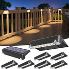 VOLISUN Solar Deck Lights 8 Pack, Warm White Glow LED Large Size Lamp, IP65 Waterproof Step Lights Outdoor for Deck, Step, Fence, Railing, Wall and Stairs (Black) by VOLISUN