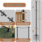 NUERPO String Light Poles,Metal Poles for Hanging Outdoor Light Strings, Light Poles Stand for Outside Garden,Patio,Wedding,Backyard,Deck,Party (2 Pack 10 FT Light Poles) - Image 7