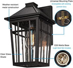 Darkaway Outdoor Sconce Lights Wall Light Fixtures, 14inch Large Porch Light Outdoor Wall Anti-Rust Waterproof Aluminum with Glass Exterior Light Fixture for Patio Yard Doorway Garage (Large, Black) - Image 3