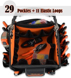 WELKINLAND 40-Pockets HVAC Tool Tote, 25L Open Top Electrician Tool Bag - Image 4