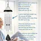Fabuday 32'' Sympathy Wind Chimes Memorial Gift for Loss of Loved One Black - Image 5