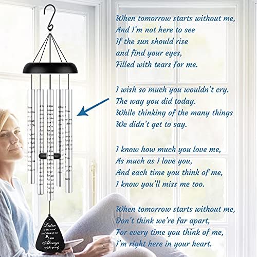 Fabuday 32'' Sympathy Wind Chimes Memorial Gift for Loss of Loved One Black - Image 5