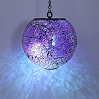 Mosaic Solar Lanterns Waterproof Hanging Solar Lights Graden Decor, Purple - Image 6