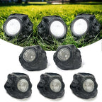 LIYAOLI Solar Rock Landscape Lights - 5 Pack Waterproof IP65 Fake Stone Solar Lights for Garden Pathways | Outdoor Ground Lighting with Auto On/Off & White LEDs by LIYAOLI