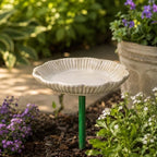 Ceramic Pollinator Watering Station for Bees and Butterflies, Shallow Garden Water Dish on Green Stake, Outdoor Insect Water Bowl for Patio Yard Flower Bed Decor, 1 Pack, Pale Aqua Green - Image 5