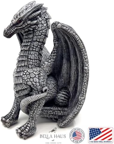 Medieval Dragon Shelf Sitter | Gothic Statue for Home, Office, or Garden | Fierce Winged Figurine | 6.5 Inches Indoor & Outdoor Resin Decor (Tavros the Dragon) - Image 5