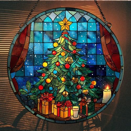 Christmas Tree Colorful Ornaments Hanging Acrylic Suncatcher - Image 7