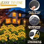 8 Pack Outdoor Solar Sunflower Lights 48 Flowers Fall Garden Decor - Image 6
