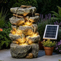 Solar Water Fountain Outdoor Cascading Design 5 Tier Feature Fountains by KAISOKUFOUNTAIN