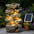 Solar Water Fountain Outdoor Cascading Design 5 Tier Feature Fountains by KAISOKUFOUNTAIN