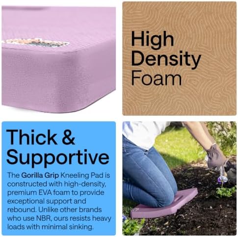GORILLA GRIP® Extra Thick Foam Kneeling Pad for Gardening, 17.5x11 Purple - Image 3