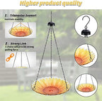 MUMTOP Hanging Glass Bird Bath Sunflower Outdoor Birdfeeder Garden Decor - Image 3